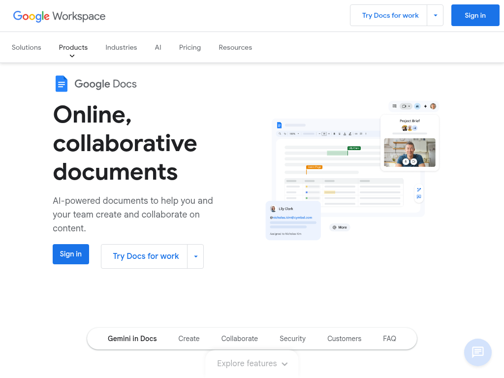 Screenshot for Google Docs