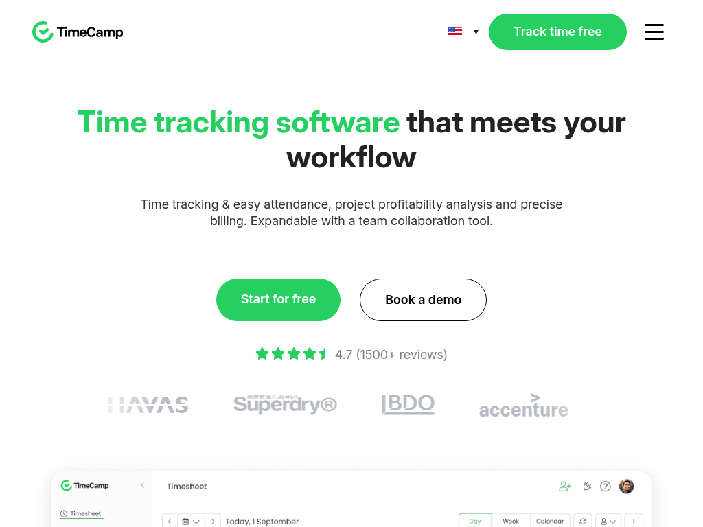 Screenshot for TimeCamp