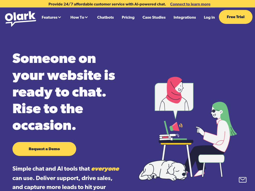 Screenshot for Olark Free plan